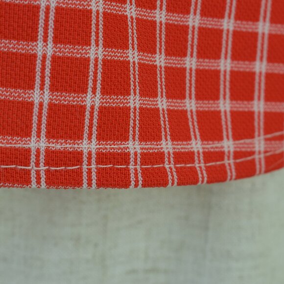Vintage 70s Polyester Red and White Plaid Top - Picture 9 of 9